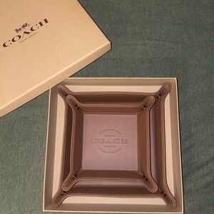 Coach Tan Leather Valet Tray